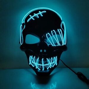 LED Halloween Mask Single Eye Pirate Skull - PLEASE READ DESCRIPTION